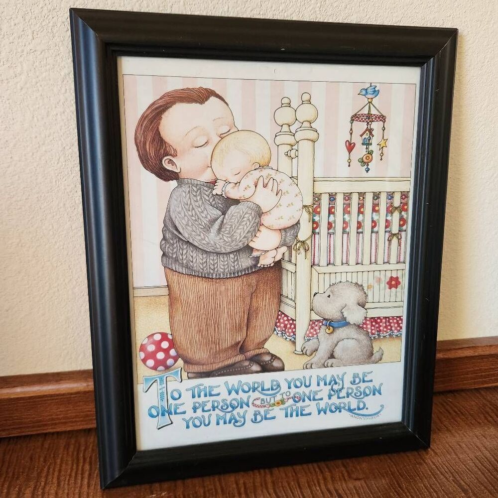 Mary Engelbreit set of 2 frames art prints 90s baby nursery wall decor